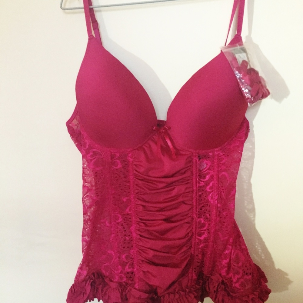 Red Lingerie NWT Set corset back 3X